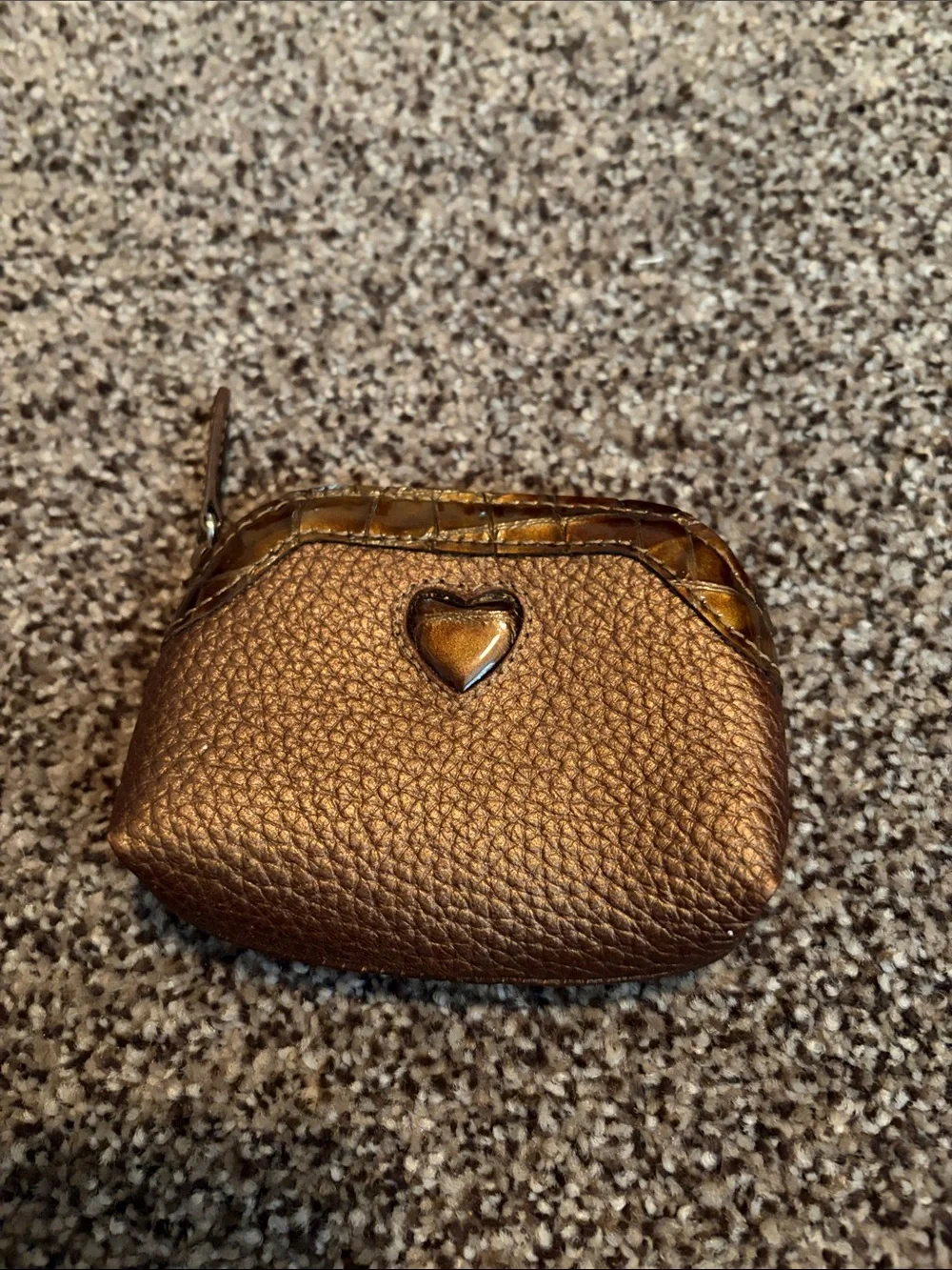 Brighton Bronze Pebbled Heart Coin Pouch
